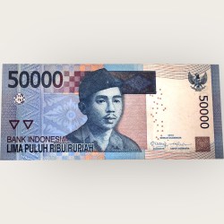 Alternative view of Indonesia 50000 Rupiah Low Serial 2013 Issue Gem UNC 999999 Unique and Rare