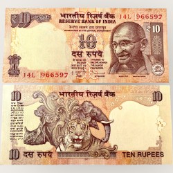 D 92 Rs 10 India Banknote Signature series Signed by D Subharao Rupee Symbol Inset R 2011 Issue Unc Unique and Rare