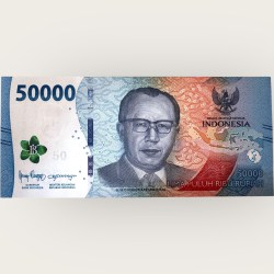 Alternative view of Indonesia 50000 Rupiah Low Serial 2013 Issue Gem UNC 777777 Unique and Rare