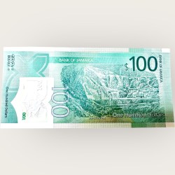 Alternative view of Jamaica Polymer 100 Dollars Issue World Banknote Ending 786 Series