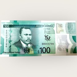 Jamaica Polymer 100 Dollars Issue World Banknote Ending 786 Series