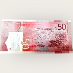 Alternative view of Jamaica 50 Dollars Polymer 2022 Issue World Banknote Ending 786 Series