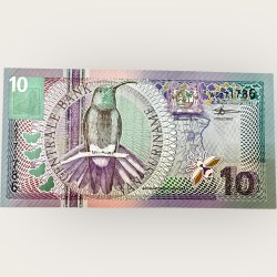 Suriname 10 Gulden World Banknote Ending 786 Series Unique and Rare
