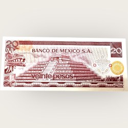 Alternative view of Mexico 20 Veinte Issue World Banknote Ending 786 Series Unique and Rare