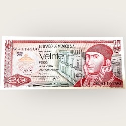Mexico 20 Veinte Issue World Banknote Ending 786 Series Unique and Rare