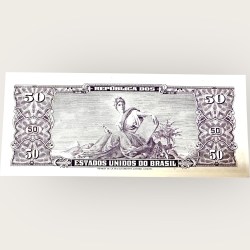 Alternative view of Brasil 50 Cruzeiros 1942 Issue World Banknote Ending 786 Series