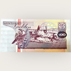 Alternative view of Suriname 100 Gulden World Banknote Ending 786 Series Unique and Rare