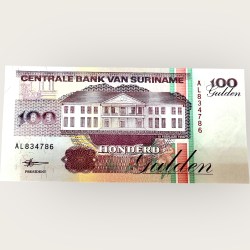 Suriname 100 Gulden World Banknote Ending 786 Series Unique and Rare