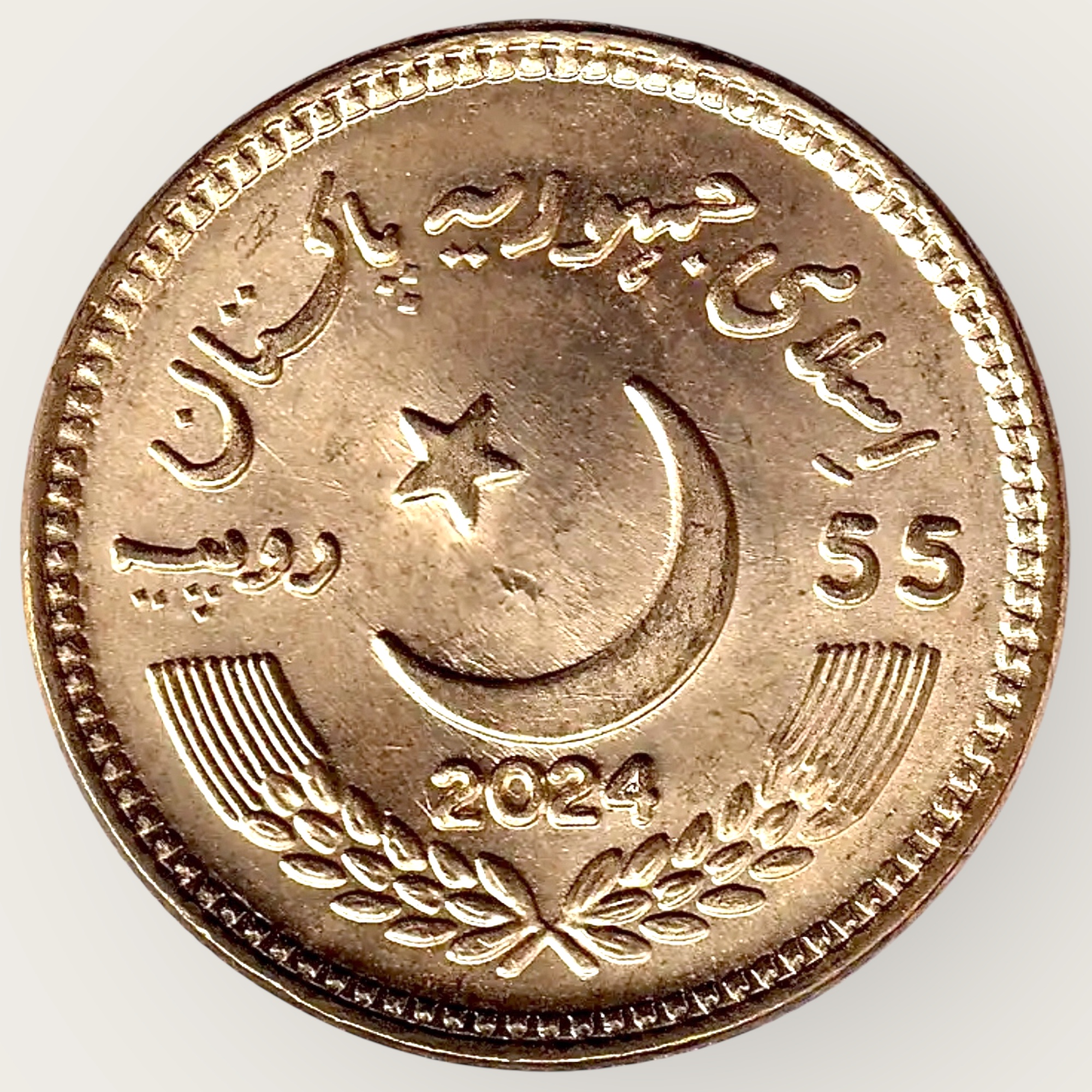 Pakistan Issue Coin Rs 55 Guru Nanak Devji Very Unique and rare Year 2024 - Image 2