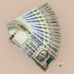 Rs 500 India Banknote Telescope Rare Issue 000001 to 000010 Gem Unc Unique and Rare Raghuram Rajan Issue