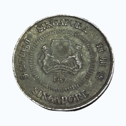 Alternative view of SINGAPORE Cu/Ni TEN CENTS Year 1989 in Collectable Grade.