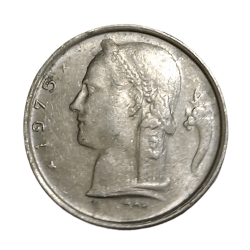 Alternative view of BELGIUM Cu/Ni 1 FRANC Year 1975 in High Collectable Grade.