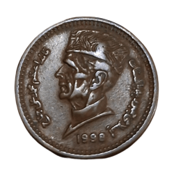 PAKISTAN Bronze ONE RUPEE Year 1998 Md.Ali Jinnah Portrait in Collectable Grade.