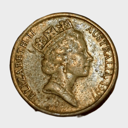 Alternative view of AUSTRALIA Brass 2 DOLLARS Year 1997 Queen ELIZABETH-II in Collectable Grade.