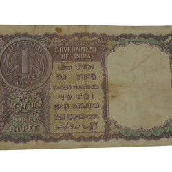 Alternative view of One Rupee Old BIG COIN Year 1951 Signature K.G AMBEGAONKAR Violet Color **V. SCARE** Collectable Grade.