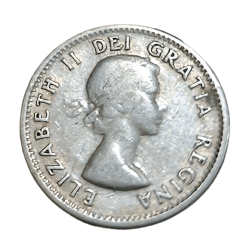 CANADA Silver 10 CENTS Year 1953 Queen ELIZABETH-II in Collectable Grade.