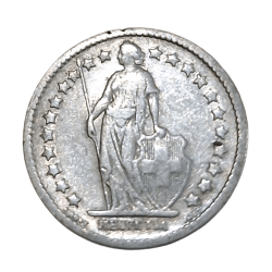 Alternative view of SWITZERLAND Silver 1/2 FRANC Year 1903 "HELVETICA" in Collectable Grade.