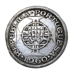 PORTUGUESE Silver 5 ESCUDOS Year 1960 MOZAMBIQUE in Collectable Grade.