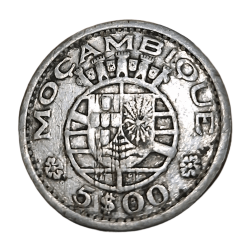 Alternative view of PORTUGUESE Silver 5 ESCUDOS Year 1960 MOZAMBIQUE in Collectable Grade.
