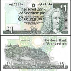 Scotland Royal Bank of Scotland PLC 1 Pound Banknote 2001 P351e2 UNC Unique and Rare