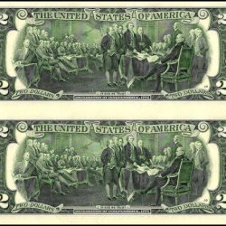Alternative view of USA 2 Dollars Banknote 2013 Issue K Series Gem UNC 2 Notes UNCUT Sheet Very Unique and Ultra Rare