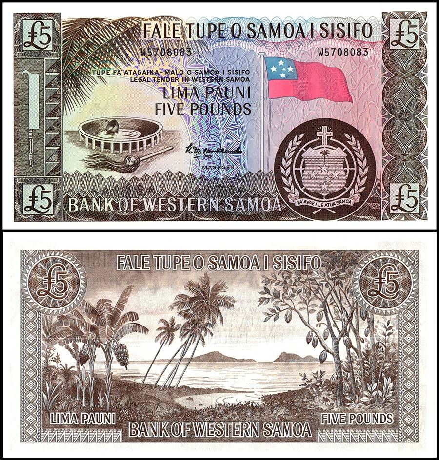 Western Samoa 5 Pounds Banknote 2020 ND P15CS UNC Polymer Unique and Rare