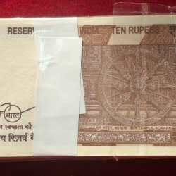 Alternative view of (786501-786600 ) RARE ( 100 NOTE ) FULL SERIAL PACKET 10 RUPEES 2024 GOVERNOR SHAKTI KANT DAS GEM UNC