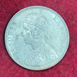 Alternative view of 1 RUPEES 1901 BRITISH-INDIA RARE SILVER VICTORIA HIGH GRADED COIN #1301