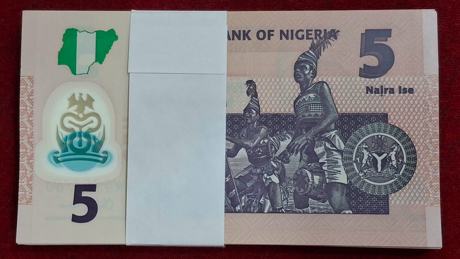 NIGERIA 5 NAIRE POLYMER RARE ( 100 NOTE) SERIAL PACKET GEM UNC - Image 2