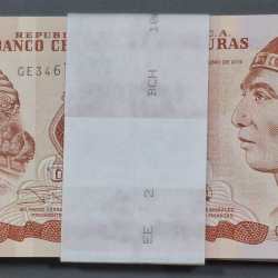 Honduras 1 Lempira RARE ( 100 NOTE) NON SERIAL PACKET GEM UNC