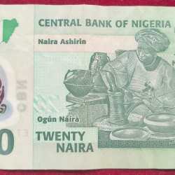 Alternative view of NIGERIA 20 NAIRA RARE NOTE # B-2