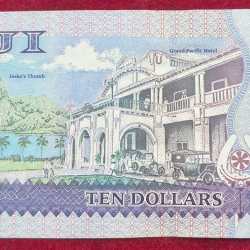 Alternative view of Fiji 10 Dollars RARE NOTE # B-2