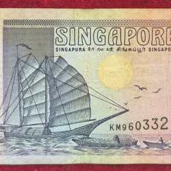Singapore 2 Dollars purple rare note # b-2