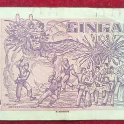 Alternative view of Singapore 2 Dollars purple rare note # b-2