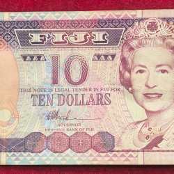 FIJI 10 DOLLARS RARE NOTE # B-2