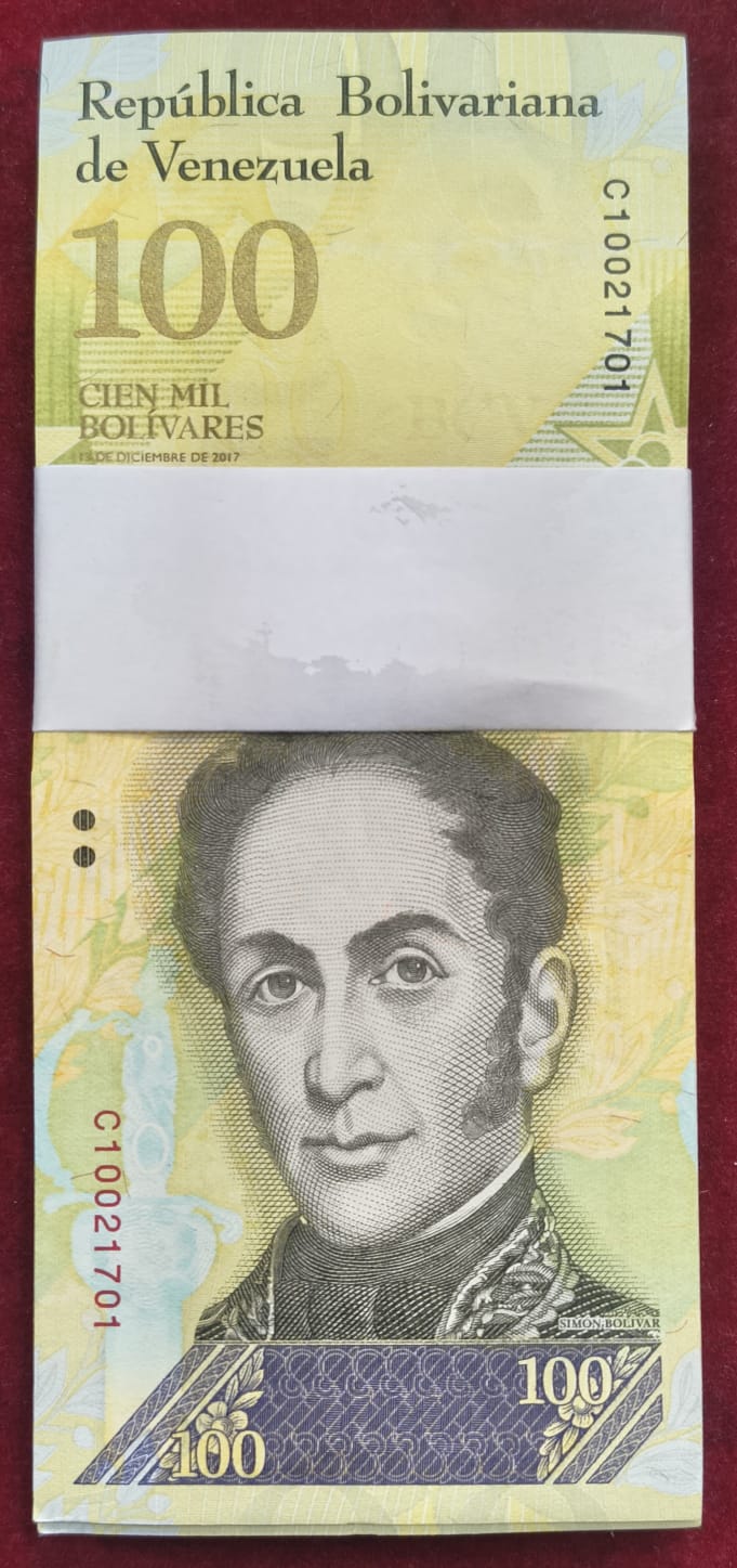 Venezuela 100 Bolivares RARE (100 NOTE ) SERIAL PACKET WITH FANCY NUMBER 786