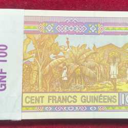 Alternative view of GUINEA 100 FRANCS RARE (100 NOTE ) SERIAL PACKET