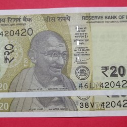 20 Rs 420420 GEM UNC Condition Set of 2 Notes