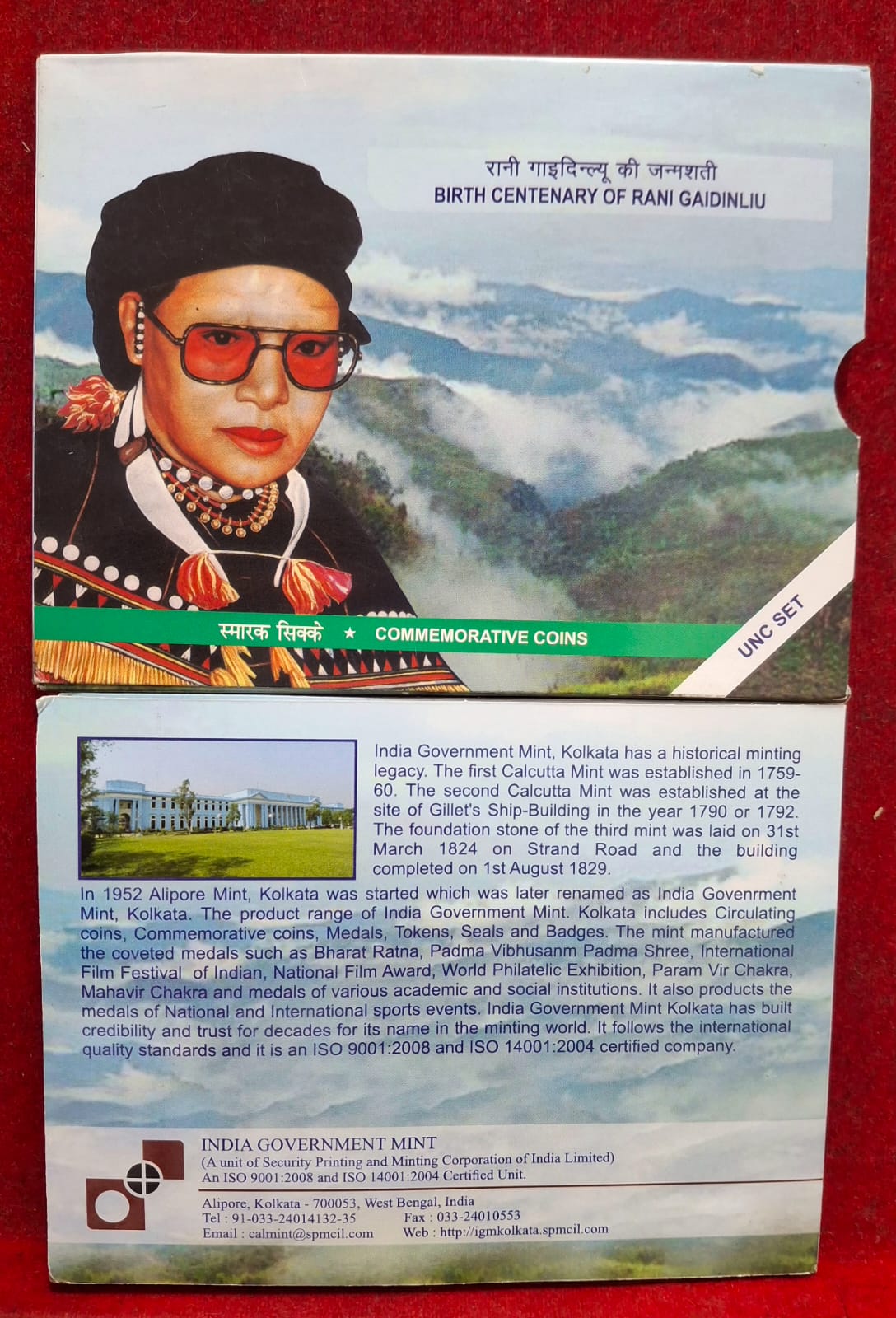 BIRTH CENTENARY OF RANI GAIDINLIU KOLKATA MINT RARE 2 COINS ( UNC SET) - Image 5