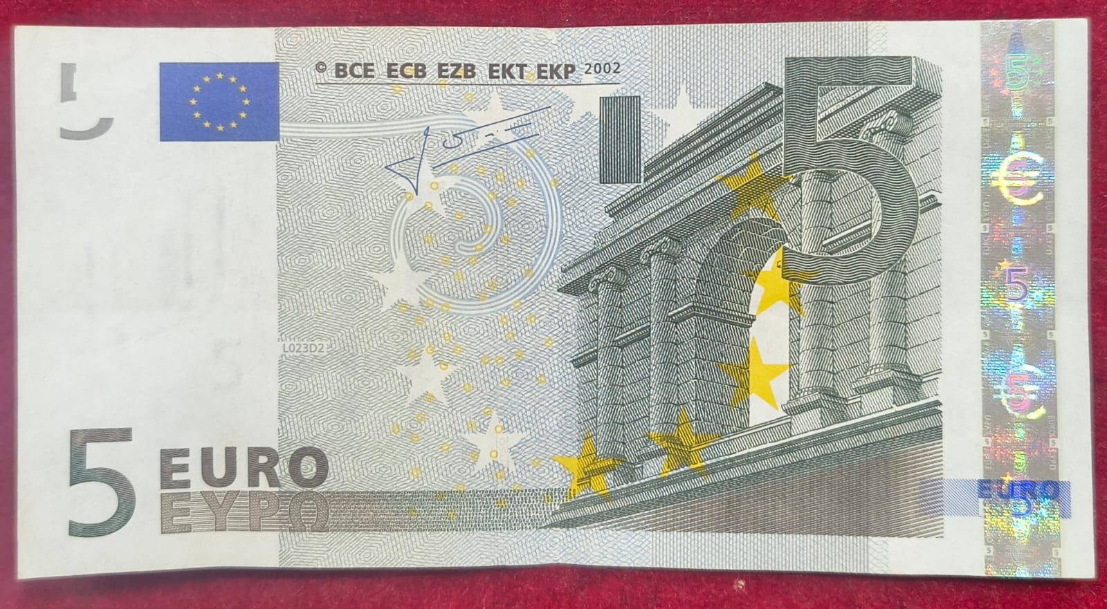 Eurozone 5 Euros RARE NOTE # B-2
