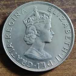 Alternative view of Bermuda, 1 Crown 1964, KM #14, Silver, Fine Condition.