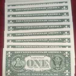 Alternative view of United States 1 Dollar gem unc condition Rare Note