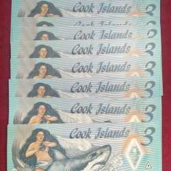 Cook Islands 3 Dollars GEM UNC POLYMER RARE NOTE