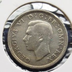 Alternative view of United Kingdom, 1939, 6 Pence, George VI, KM #852, Silver, Condition as per image.
