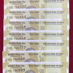786111 - 786999 ( 9 PCS SET) 20 RUPEES GEM UNC RARE ( 9 NOTE SET)