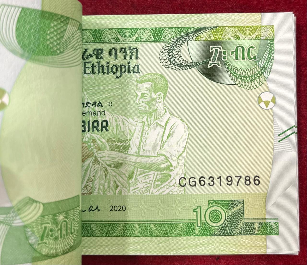 ETHIOPIA 10 BIRR RARE GEM UNC SERIAL PACKET WITH FANCY NUMBER ENDING 786 - Image 4