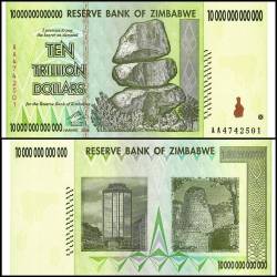 Zimbabwe 10 Trillion Top Quality Ultra Rare High Denomination Currency Unique and Rare