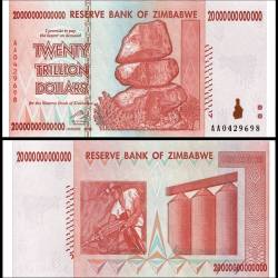 Zimbabwe 20 Trillion Top Quality Ultra Rare High Denomination Currency Unique and Rare