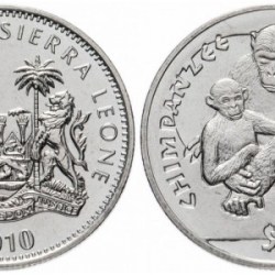 Sierra Leone, 1 Dollar, 2010, Monkey Series - Chimpanzee, KM #366, UNC Condition.