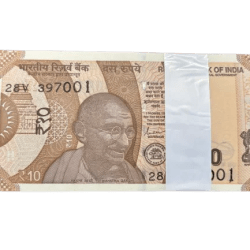 New Bundle of 10 Rupees 2025 Year 100 Notes Serial Wise